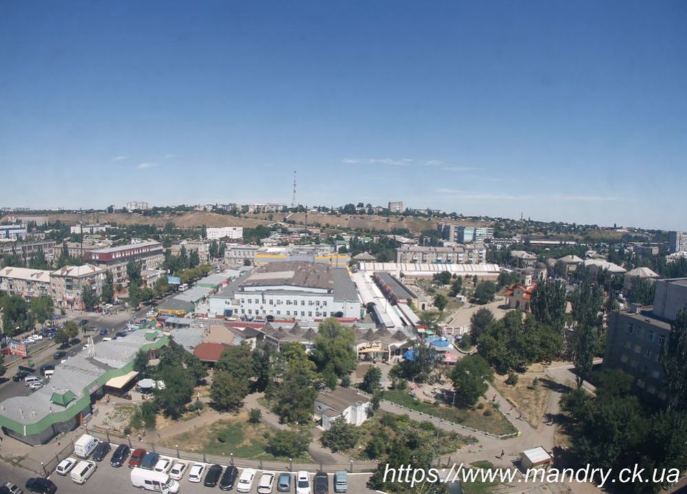 вид на місто Бердянськ зверху вид на базар